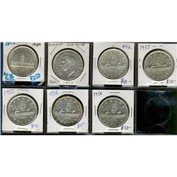 1939 $1, 1950, 1952, 1955(2) & 1956(2).  Lot of of 7 pcs AU and better.