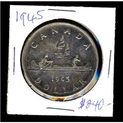 1945 $1 VF with some scartches.