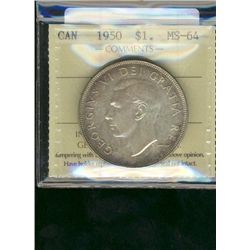 1950 $1 SWL ICCS MS64.