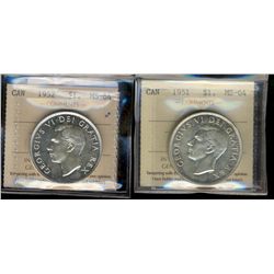 1951 $1 & 1952 ICCS MS64.  Lot of 2 coins.