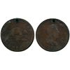 Image 1 : Breton 925 Northwest Company Token, 1820 Copper, holed.  This example is well centered and well defi