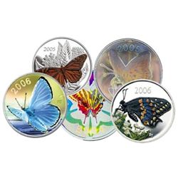 RCM Lot;  includes Proof 50¢ Butterfly Series 2004 Tiger Swallowtail, 2005 Fritillary, Monarch, 2006