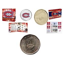 RCM Lot;  includes Montreal Canadiens 2005/2006 Gift Set, 2009 Coin & Stamp Set & Original BU Dollar