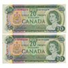 Image 1 : 1969  $20 BC-50aA #*EB1976279-280 PCGS UNC-64PPQ.  Lot of 2 replacement notes.