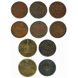 PE-5A, PE-6A1, PE-7C2, PE-8 & PE-9A all VF+.  Lot of 5 tokens.