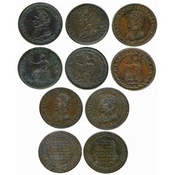 WE-1, WE-2A2, WE-8A3, WE-11A2 & WE-11D2 all VF+.  Lot of 5 tokens.