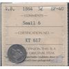 Image 1 : N.B. 1864 5¢ Sml 6 ICCS EF40.  More intense gold shade.