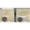 Image 1 : Nfld 1940 1¢ Re-eng & 1941c Dbl 4 ICCS VF30.  Lot of 2 coins.