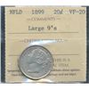 Image 1 : Nfld 1899 20¢ ICCS VF-20; Large 9's.