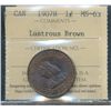 Image 1 : 1907H 1¢ ICCS MS63 lustrous Brown.