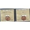 Image 1 : 1965 1¢ LgBds Blt 5  & 1966 1¢ ICCS MS66RD. Lot of 2 gem issues.