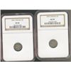 Image 1 : 1899 5¢ AU50 & 1901 XF45.  Lot of 2 NGC graded coins.