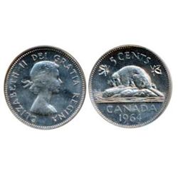1964 5¢ PCGS MS64; Extra Water Line.