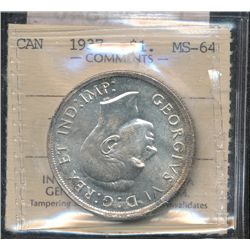 1937 $1 ICCS MS64.