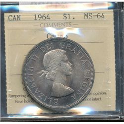 1964 $1 ICCS MS64 nice Cameo.