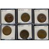 Image 1 : Breton 527 PC-1A3,  PC-1B3, PC-3, PC-5A, PC5C2 & PC-5D.  Lot of  6 tokens VF to lustrous UNC.