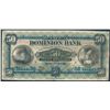 Image 1 : The Dominion Bank; 1925 $50 #23731 CH-220-22-04, PMG F12.  A nice example.
