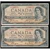 Image 1 : 1954 $50 Devil's face Lot;  includes 2 notes both VF with writing.
