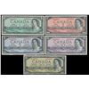 Image 1 : 1954 $1 to $20 Rare Serial #0000001 Set.  Lot of Crisp Original AU/UNC issues.   Beattie-Raminsky si