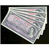Image 1 : 1954 $10 BC-40b.  Lot of 5 notes all Original UNCs.