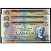 Image 1 : 1972 $5 BC-48aA #*CA288528,529 & 530. Lot of 3 consecutive notes all UNC.