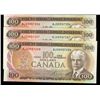 Image 1 : 1975 $100 BC-52bA #AJX0957256-258.  Lot of 3 consecutive AU issues with light middle bend.