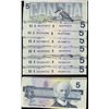 Image 1 : 1986 $5 BC-56e.  Lot of 37 notes with various prefix letters. EF to UNC with exception of approx 7 n