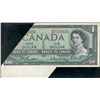 Image 1 : Error issue; 1954 $1 BC-37b #WM7155432. EF-AU.  Folding Error and cut note.