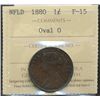 Image 1 : Nfld 1880 1¢ Oval 0 ICCS F15.