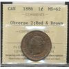 Image 1 : 1886 1¢ Obv 2 ICCS MS62RB.