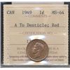 Image 1 : 1949 1¢ A to Dent ICCS MS64RD.
