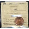 Image 1 : 1967 1¢ ICCS MS67.  Superb Gem red issue.
