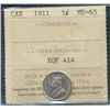Image 1 : 1911 5¢ ICCS MS65.  Light gold obv tones.