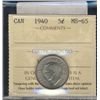 Image 1 : 1940 5¢ ICCS MS65.