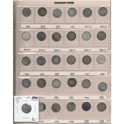 1858 10¢ - 1986 Complete Date Set;  includes key issues 1872H, 1875H, 1884, 1889, 1893 Round Top and