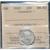Image 1 : 1910 10¢ ICCS MS63.