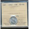 Image 1 : 1962 10¢ ICCS MS66.  Blast white and fully lustrous.