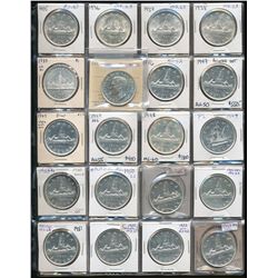1935 to 1967 $1 Date Set;  includes 1935, 1936, 1937, 1938, 1939, 1945, 1946, 1947 Ptd Dot, 1947 Blt