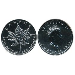 RCM Lot;  includes Platinum 1993 1/10 oz ML.  Housed in original blue velvet case.