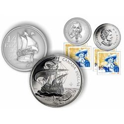 RCM Lot;  includes 2004 Ile Sainte-Croix Coin and Stamp Set. No covering sleeve.