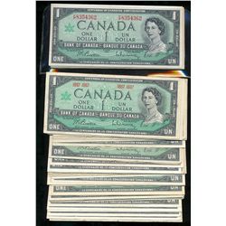 1967 $1 BC-45 Lot;  includes 85 pcs, 50 commem & 35 with serial numbers.  All circ issues.