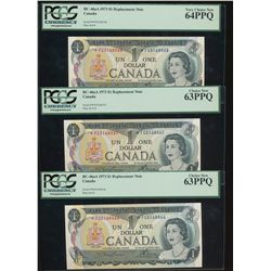 1973 $1 BC-46aA #-FG316856-568.  Lot of 3 consecutive notes, PCGS CH UNC63PPQ(2) & CH UNC64PPQ.