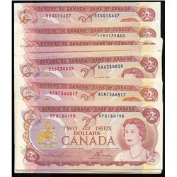 1974 $2 Lot;  includes 23 pcs VF to EF+.