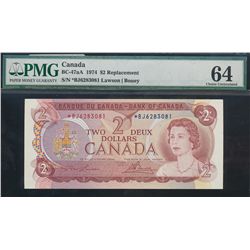 1974 $2 BC-47aA #*BJ6283081,  PMG CUNC-64.