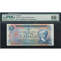 1972 $5 BC-48aA #*CA3189563,  PMG GUNC-66 EPQ.