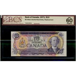 1971 $10 BC-49aA,  #*DA2619634, BCS UNC-60, Original.