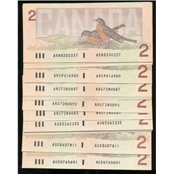 1986 $2 BC-55a.  Lot of 32 notes EF to UNC.
