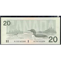 1991 BC-58aA-ii $20 AIX0162204 without serifs, Gem Unc.