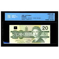 1991 BC-58aA-ii $20 AIX1043767 CCCS UNC-60
