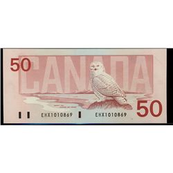 1988 $50 BC59aA #EHX1010869 Below(1,7m).  Crisp AU/UNC issue.